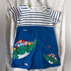 3T embroidered turtle dress